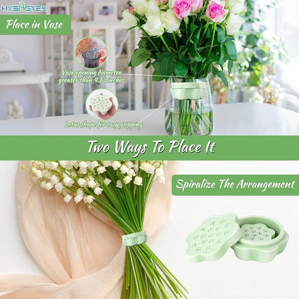 Silicone Stem Holder for Flowers Mint Green Flower Holder Vase